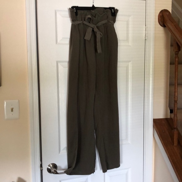 Thread & Supply olive green paper bag waist pants - Picture 3 of 9